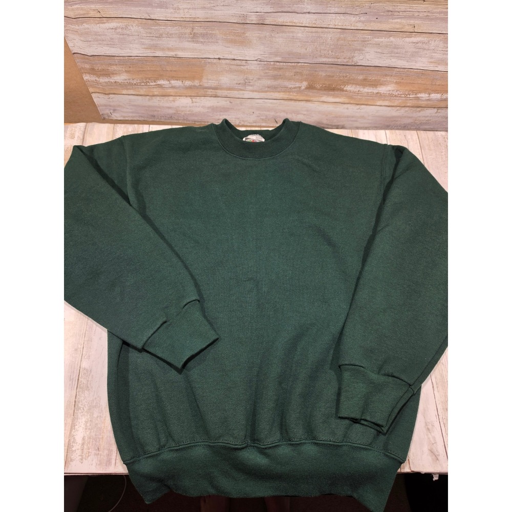 Vintage Fruit of the Loom Heavyweight Sweatshirt Green Crewneck Made in USA M